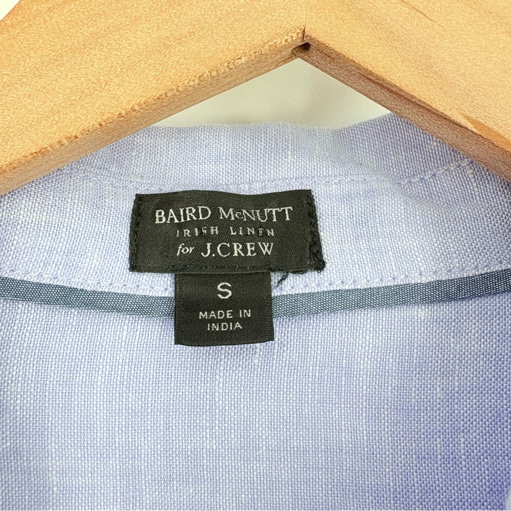 J. Crew Baird McNutt Relaxed Fit Short Sleeve Irish Linen Blue Shirt Dress - Picture 11 of 13